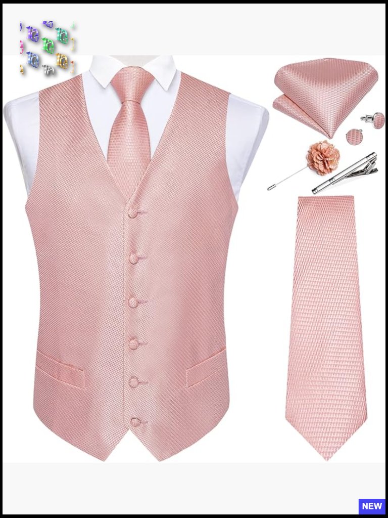 Silk Paisley Vest And Tie Set Classic Formal Elegant Wedding Tuxedo Accessories